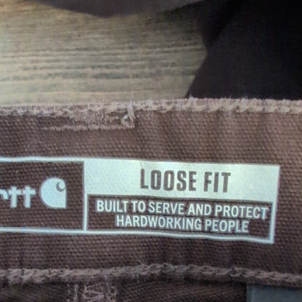 Carhartt Brown Straight Leg Loose Fit Cargo Jeans 2 Short M429 - Picture 9 of 13